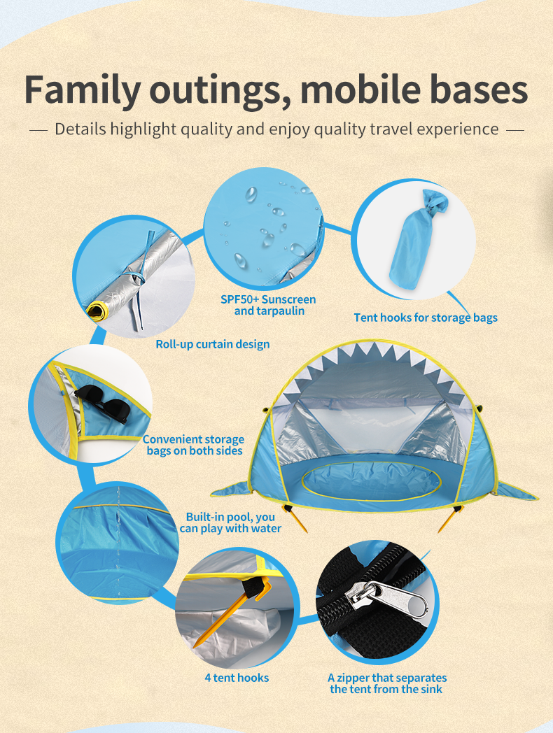 Tente de Plage pour Bébé avec Protection Solaire
