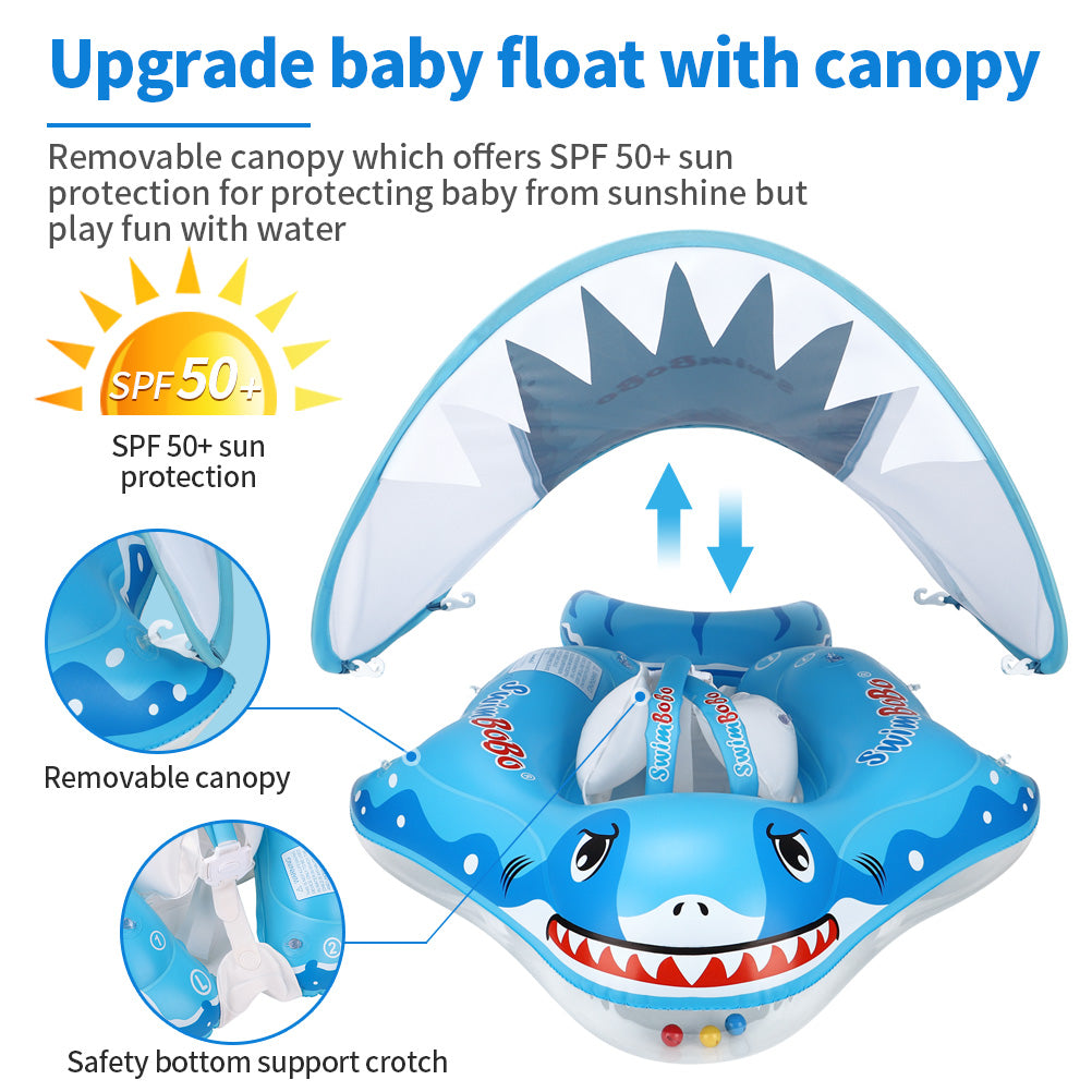Bouée Bébé Swimbobo Gonflable avec Parasol et queue (3 Mois - 6 Ans)