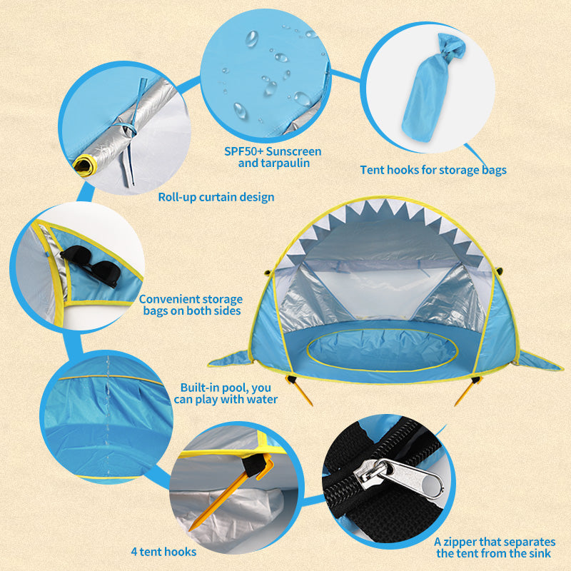 Tente de Plage pour Bébé avec Protection Solaire