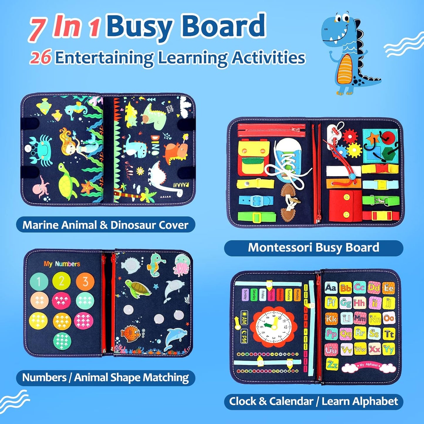 Tableau Montessori Occupé pour Activités Éducatives et Sensorielles