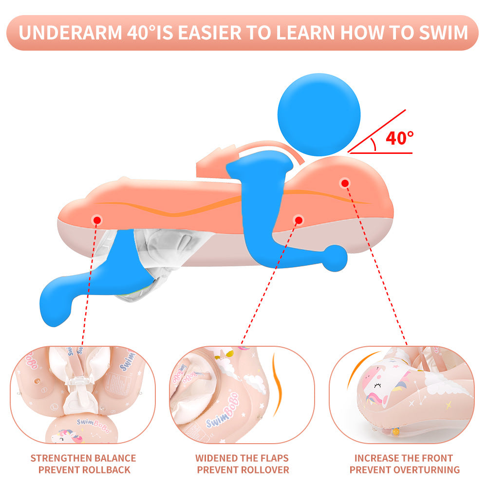 Flotteur Gonflable pour Bébé Swimbobo avec Canopy et Queue (3 Mois - 6 Ans)