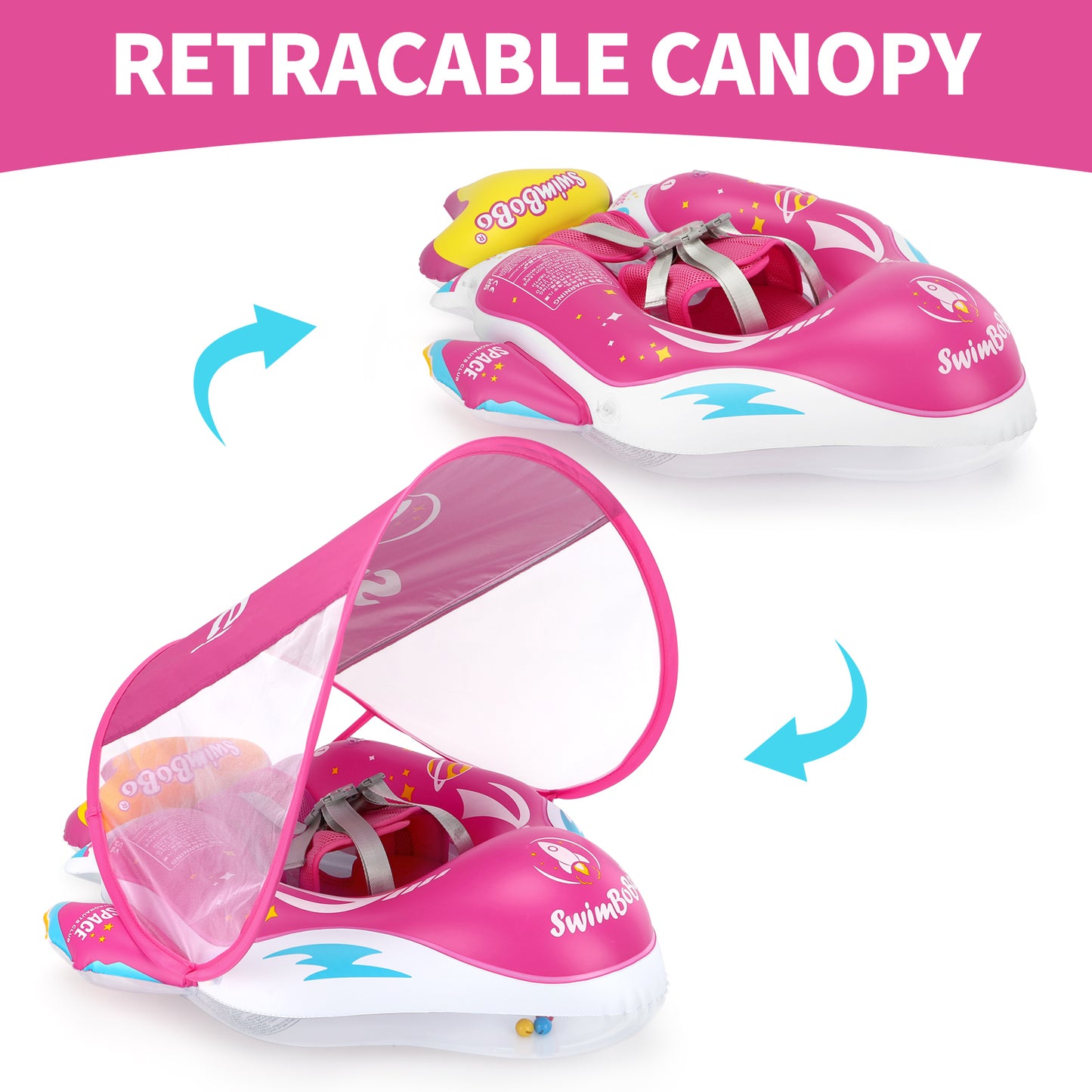 Bouée Bébé Swimbobo Gonflable avec Parasol et queue (6-36 Mois)