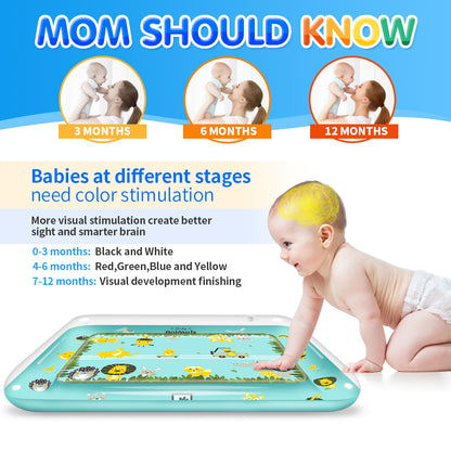 Tapis d'Eau Gonflable Tummy Time pour Bébé (1 Mois - 24 Mois)