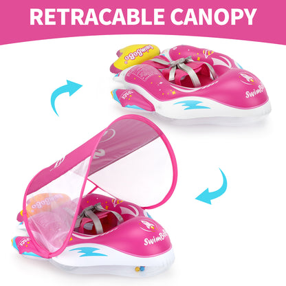 Bouée Bébé Swimbobo Gonflable avec Parasol et queue (6-36 Mois)